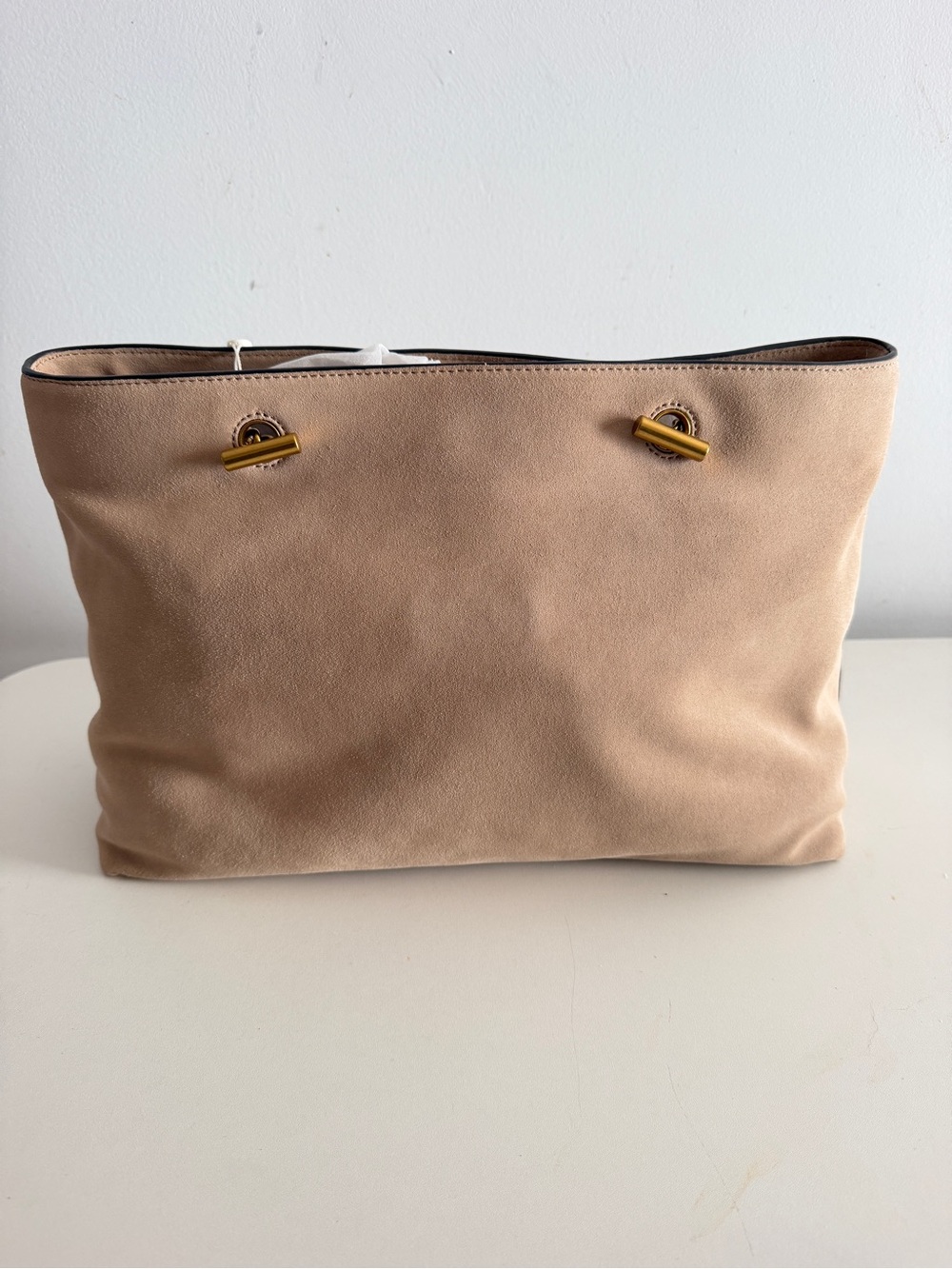 Tory Burch Suede Shoulder Bag with Gold Hardware - Picture 4 of 6